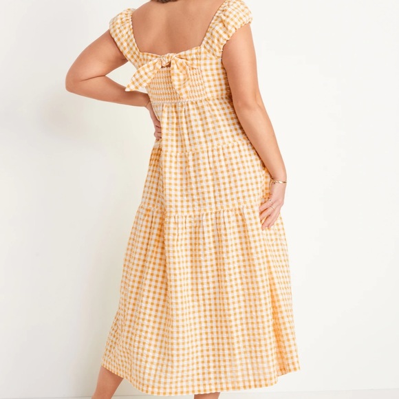 Tiered Seersucker All-Day Maxi Dress Sz L - Picture 3 of 3